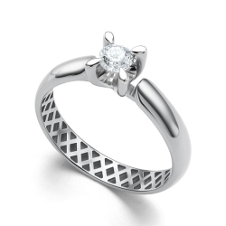 Кольцо из белого золота с камнями Бриллиант