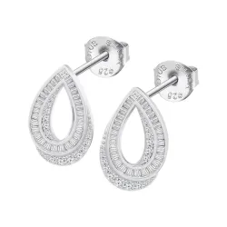 Cercei Pusete din argint cu Cubic Zirconia Incolor