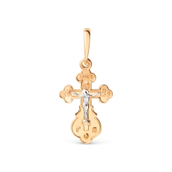 Cruce din aur roșu fără pietre