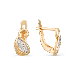 Cercei p-u copii din aur roșu cu pietre Cubic Zirconia Incolor