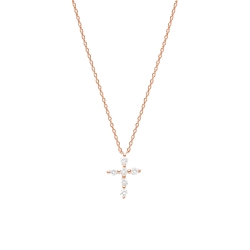 Colier din aur roz cu pietre Diamant