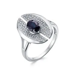 Inel din aur alb cu Diamant, Safir