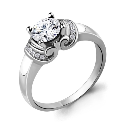 Inel din argint  cu pietre Cubic Zirconia Incolor