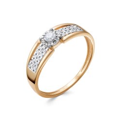 Inel din aur roșu cu pietre Diamant