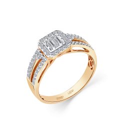 Inel din aur roșu cu pietre Diamant