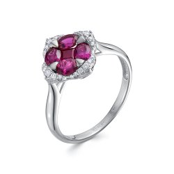 Inel din aur alb cu pietre Diamant, Rubin