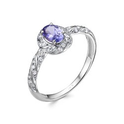 Inel din aur alb cu pietre Diamant, Tanzanit