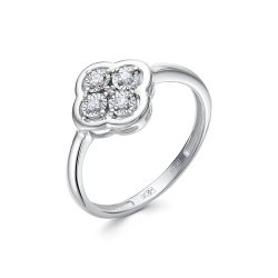 Inel din aur alb cu pietre Diamant