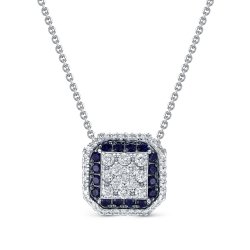 Colier din aur alb cu pietre Diamant, Safir