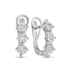 Серьги из белого золота с камнями Бриллиант