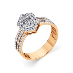 Inel din aur roșu cu pietre Diamant