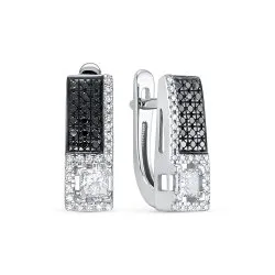 Cercei din aur alb cu Diamant, Diamant negru