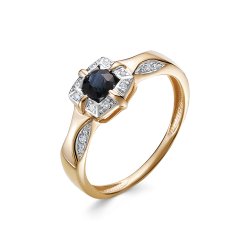 Inel din aur roșu cu pietre Diamant, Safir