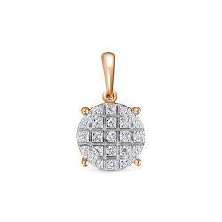 Pandantiv din aur roșu cu pietre Diamant