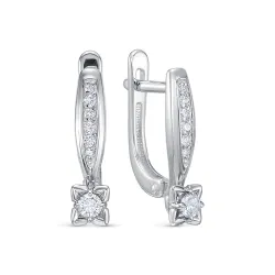 Cercei din aur alb cu Diamant