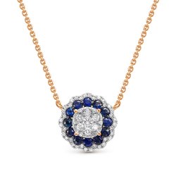 Colier din aur roșu cu pietre Diamant, Safir