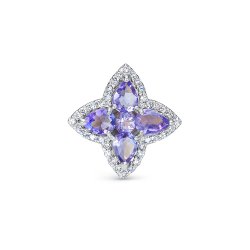 Подвеска из белого золота с камнями Бриллиант, Танзанит