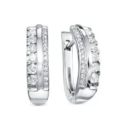 Cercei din aur alb cu Diamant