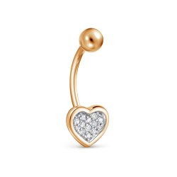 Piercing din aur roșu cu pietre Diamant