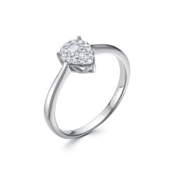 Inel din aur alb cu pietre Diamant