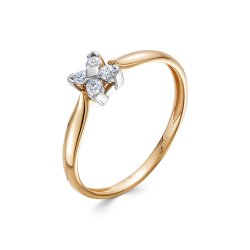 Inel din aur roșu cu pietre Diamant