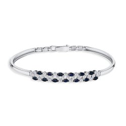 Brățară din aur alb cu pietre Diamant, Safir