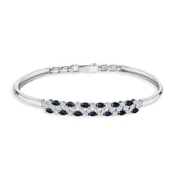 Brățară din aur alb cu Diamant, Safir