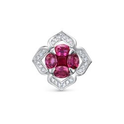 Pandantiv din aur alb cu pietre Diamant, Rubin