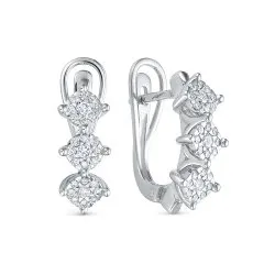 Cercei din aur alb cu Diamant
