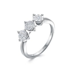 Inel din aur alb cu pietre Diamant