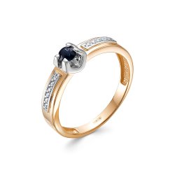 Inel din aur roșu cu pietre Diamant, Safir