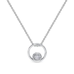 Colier din aur alb cu pietre Diamant