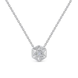 Colier din aur alb cu pietre Diamant