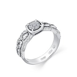Inel din aur alb cu pietre Diamant