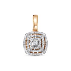 Pandantiv din aur roșu cu pietre Diamant