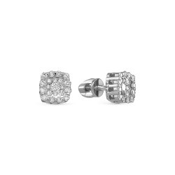 Cercei Pusete din aur alb cu pietre Diamant