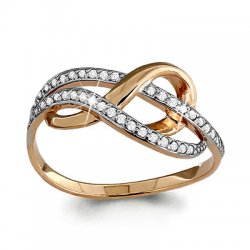 Inel din aur roșu cu pietre Cubic Zirconia Incolor