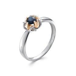 Inel din aur alb cu pietre Diamant, Safir