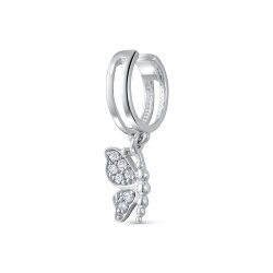 Piercing din aur alb cu pietre Diamant