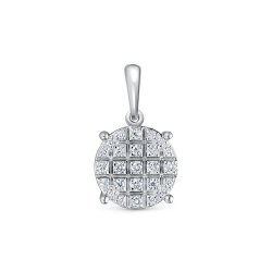 Pandantiv din aur alb cu pietre Diamant
