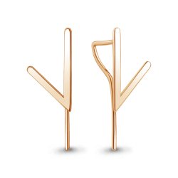 Серьги из красного золота без камней