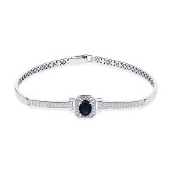 Brățară din aur alb cu pietre Diamant, Safir