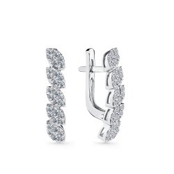 Cercei din aur alb cu pietre Diamant