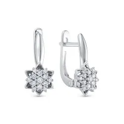 Cercei din aur alb cu Diamant