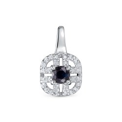 Pandantiv din aur alb cu pietre Diamant, Safir