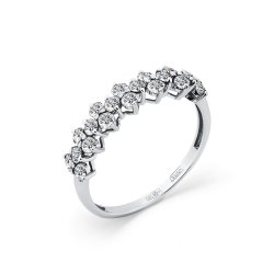 Inel din aur alb cu pietre Diamant