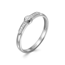 Inel din aur alb cu pietre Diamant