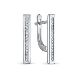 Cercei din aur alb cu pietre Diamant