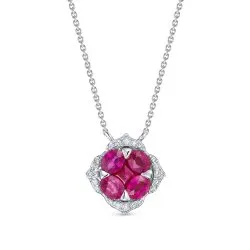 Colier din aur alb cu Diamant, Rubin