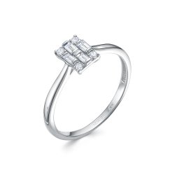 Inel din aur alb cu pietre Diamant